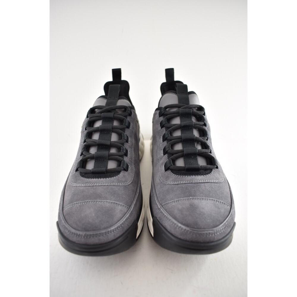 Chanel 23K Mens Grey Black White CC Logo Lace Up Low Top Trainer Sneaker 44 11 - Picture 6 of 13